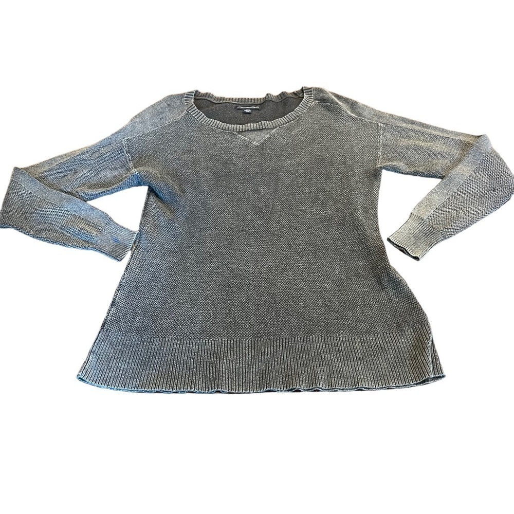 American Eagle Women’s Gray Scoop Neck Sweater Top Size Small